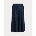 Plaid Satin Charmeuse Midi Skirt