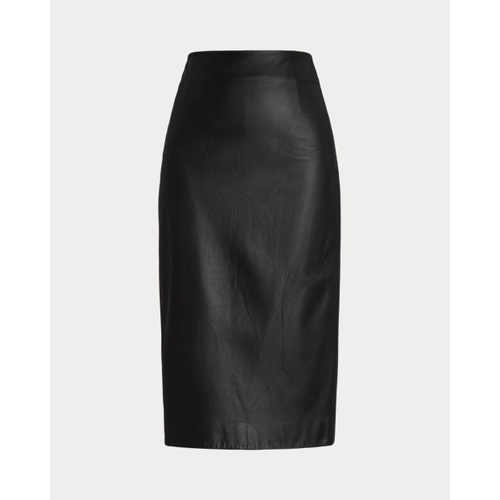 폴로 랄프로렌 Short Curran Nappa Leather Pencil Skirt