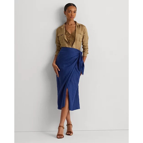 폴로 랄프로렌 Linen Wrap Midi Skirt