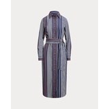 Striped Cotton Broadcloth Shirtdress