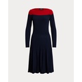 Two-Tone Pointelle-Knit Dress