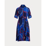 Rope-Print Crepe Shirtdress