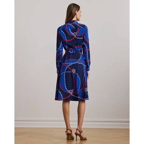 폴로 랄프로렌 Rope-Print Crepe Shirtdress