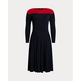 Two-Tone Pointelle-Knit Dress