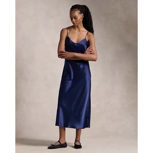 폴로 랄프로렌 Satin Midi Slip Dress