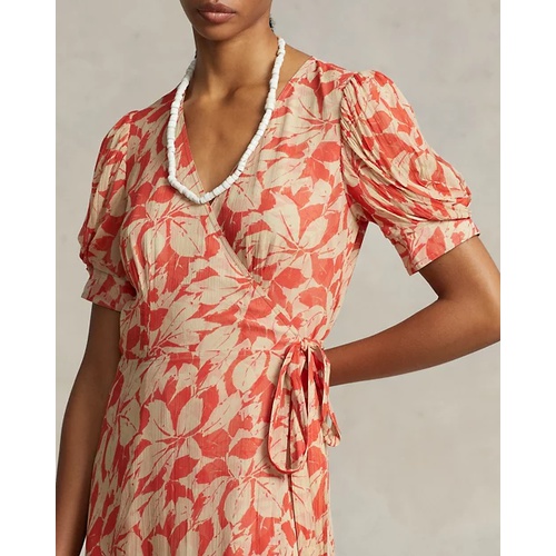 폴로 랄프로렌 Print Crinkled Georgette Wrap Dress