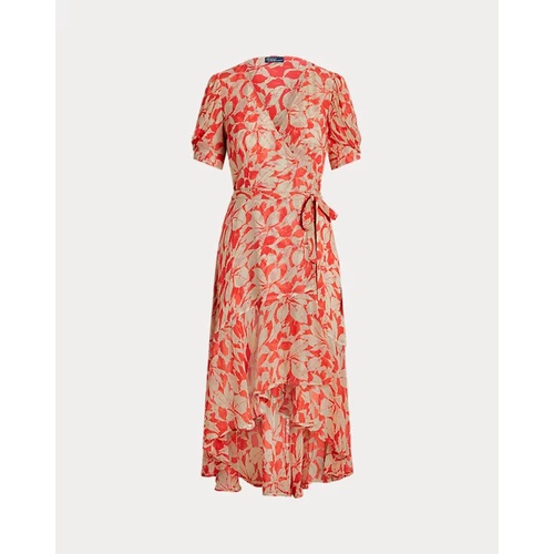 폴로 랄프로렌 Print Crinkled Georgette Wrap Dress