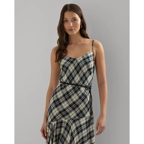 폴로 랄프로렌 Plaid Belted Herringbone Dress