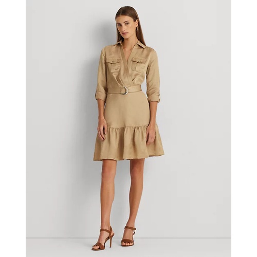 폴로 랄프로렌 Belted Satin Shantung Shirtdress