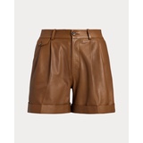 Pleated Lambskin Short