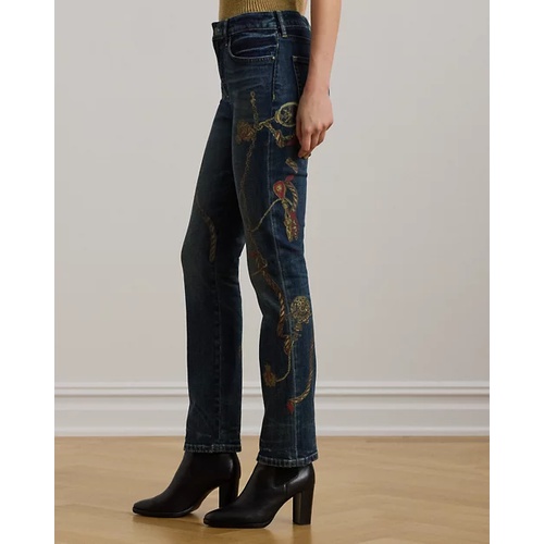 폴로 랄프로렌 Print High-Rise Straight Ankle Jean