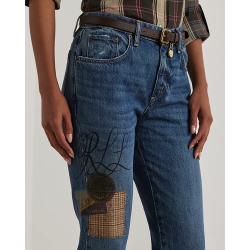 폴로 랄프로렌 Patchwork Boyfriend Tapered Ankle Jean