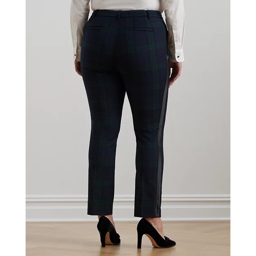 폴로 랄프로렌 Plaid Satin-Stripe Twill Cropped Pant