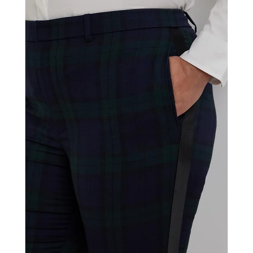 폴로 랄프로렌 Plaid Satin-Stripe Twill Cropped Pant