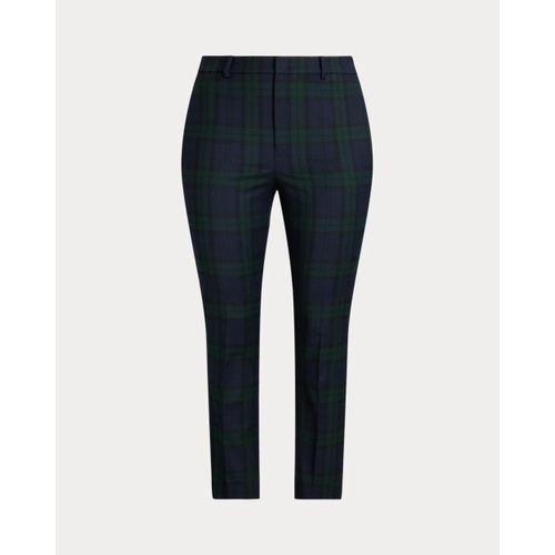 폴로 랄프로렌 Plaid Satin-Stripe Twill Cropped Pant