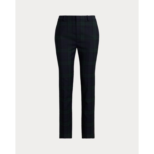 폴로 랄프로렌 Plaid Satin-Stripe Twill Cropped Pant