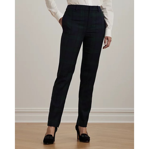 폴로 랄프로렌 Plaid Satin-Stripe Twill Cropped Pant