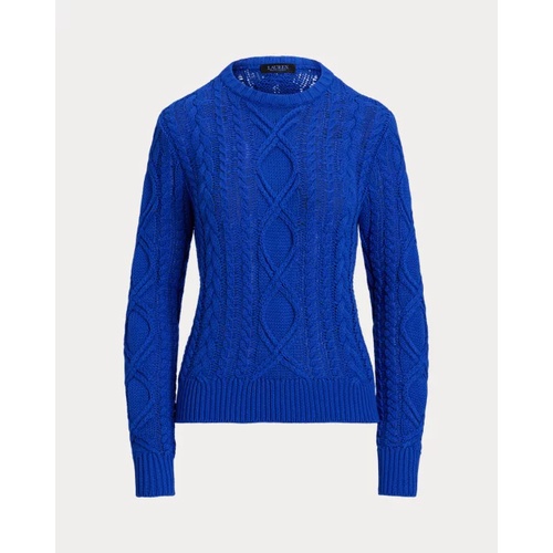 폴로 랄프로렌 Aran-Knit Cotton-Blend Crewneck Sweater