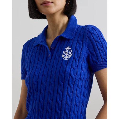 폴로 랄프로렌 Anchor-Logo Cable-Knit Polo Sweater