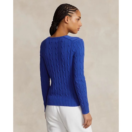 폴로 랄프로렌 Cable-Knit Cotton V-Neck Sweater