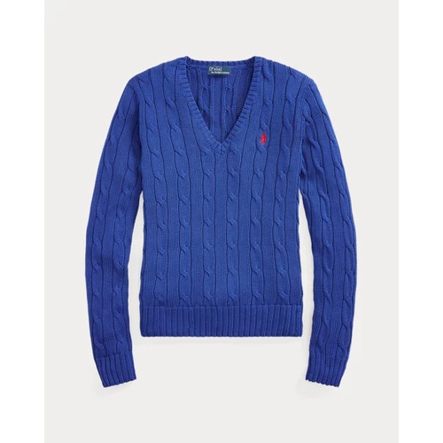 폴로 랄프로렌 Cable-Knit Cotton V-Neck Sweater