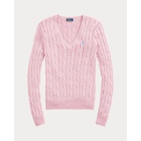 Cable-Knit Cotton V-Neck Sweater