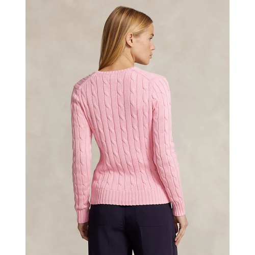 폴로 랄프로렌 Cable-Knit Cotton V-Neck Sweater