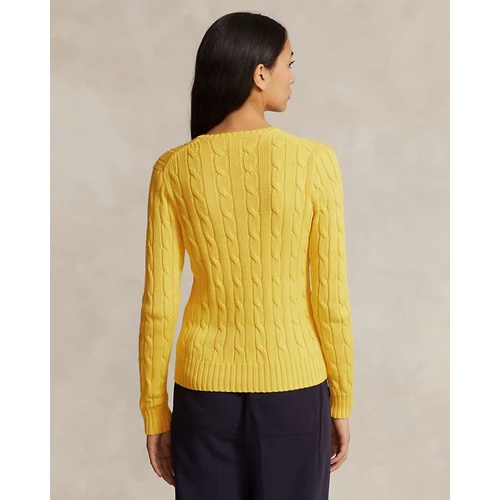 폴로 랄프로렌 Cable-Knit Cotton V-Neck Sweater