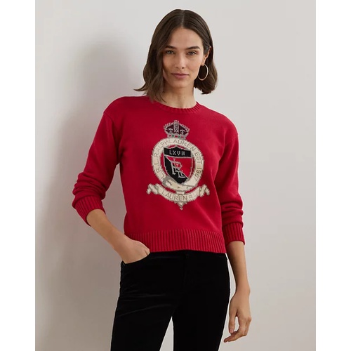 폴로 랄프로렌 Intarsia-Knit Crest Cotton Sweater