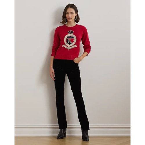 폴로 랄프로렌 Intarsia-Knit Crest Cotton Sweater