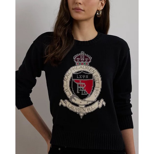 폴로 랄프로렌 Intarsia-Knit Crest Cotton Sweater