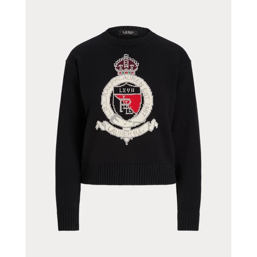 폴로 랄프로렌 Intarsia-Knit Crest Cotton Sweater