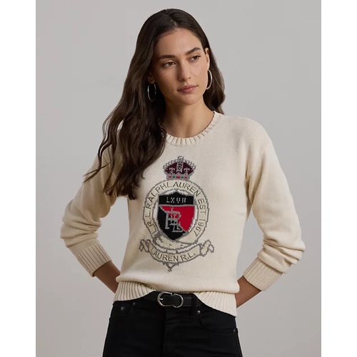 폴로 랄프로렌 Intarsia-Knit Crest Cotton Sweater