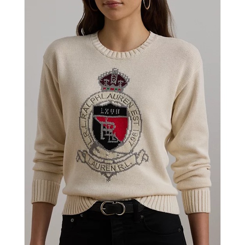 폴로 랄프로렌 Intarsia-Knit Crest Cotton Sweater