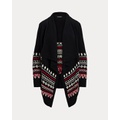 Fair Isle Cotton Shawl-Collar Cardigan