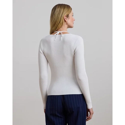 폴로 랄프로렌 Rib-Knit Long-Sleeve Halter Sweater