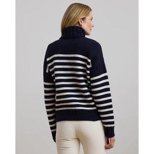 폴로 랄프로렌 Striped Wool-Blend Turtleneck Sweater