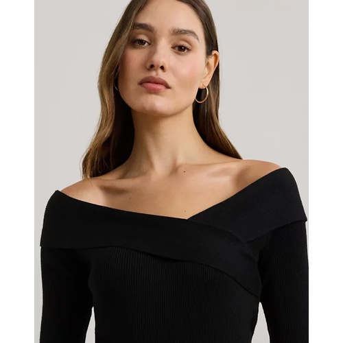 폴로 랄프로렌 Rib-Knit Off-the-Shoulder Sweater