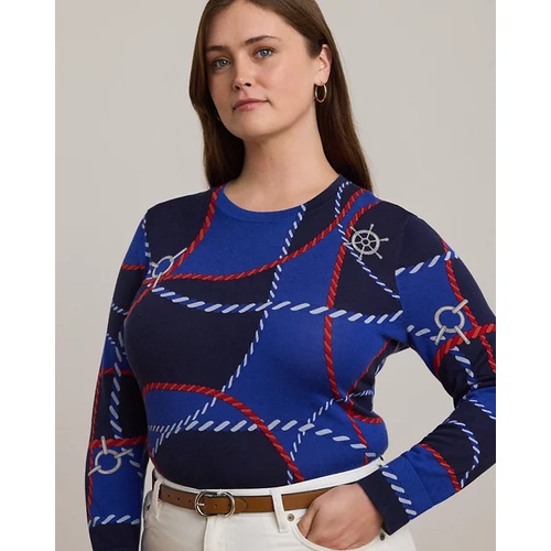 폴로 랄프로렌 Rope-Print Cotton-Blend Sweater