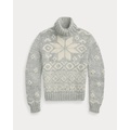 Snowflake-Motif Wool Turtleneck