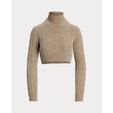 Silk-Blend Cropped Turtleneck Sweater