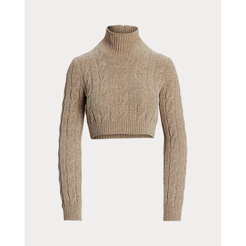 폴로 랄프로렌 Silk-Blend Cropped Turtleneck Sweater