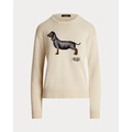 Intarsia-Knit Dachshund Cotton Sweater