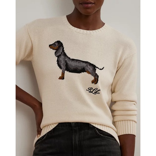 폴로 랄프로렌 Intarsia-Knit Dachshund Cotton Sweater