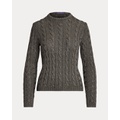 Cable-Knit Silk Crewneck Sweater