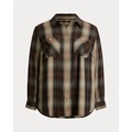 Relaxed Fit Plaid Roll-Tab-Sleeve Shirt