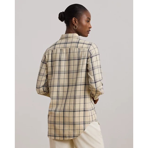 폴로 랄프로렌 Relaxed Fit Plaid Roll-Tab-Sleeve Shirt