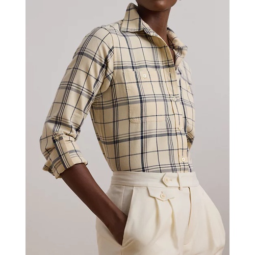 폴로 랄프로렌 Relaxed Fit Plaid Roll-Tab-Sleeve Shirt