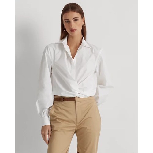 폴로 랄프로렌 Twist-Front Broadcloth Cropped Shirt