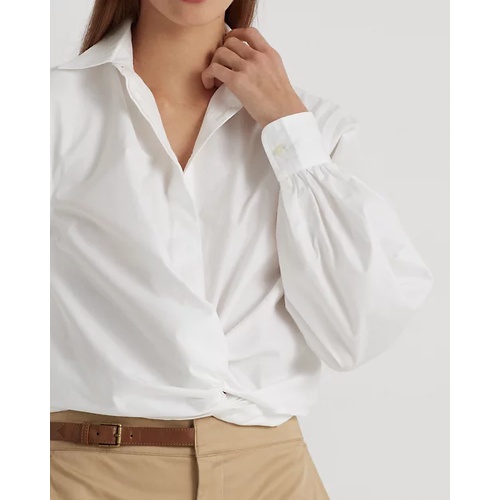 폴로 랄프로렌 Twist-Front Broadcloth Cropped Shirt